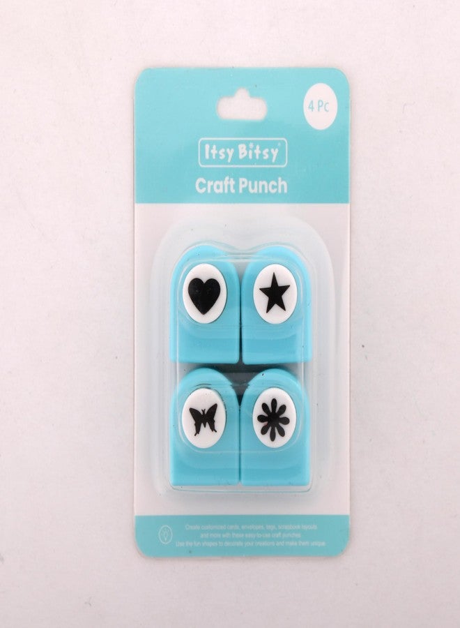 itsy-bitsy Itsy Bitsy Craft Punch 4 different Designs Blister Pack for Card Making Scrapbooking Journals Albums DIY Projects Easy Precise Paper Cutting 1.5inch Shapes 4pcs - Image 1